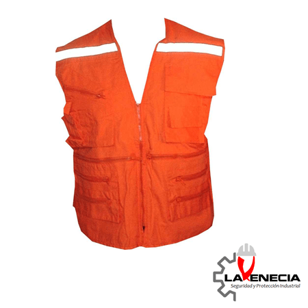 CHALECO REFLECTANTE NARANJA DE GABARDINA
