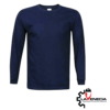 POLERA POLO MANGA LARGA AZUL