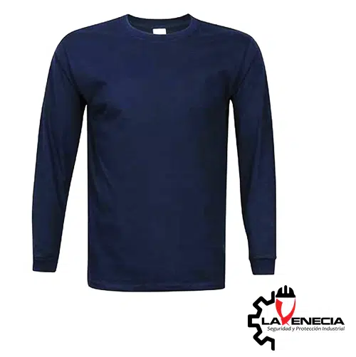 POLERA POLO MANGA LARGA AZUL