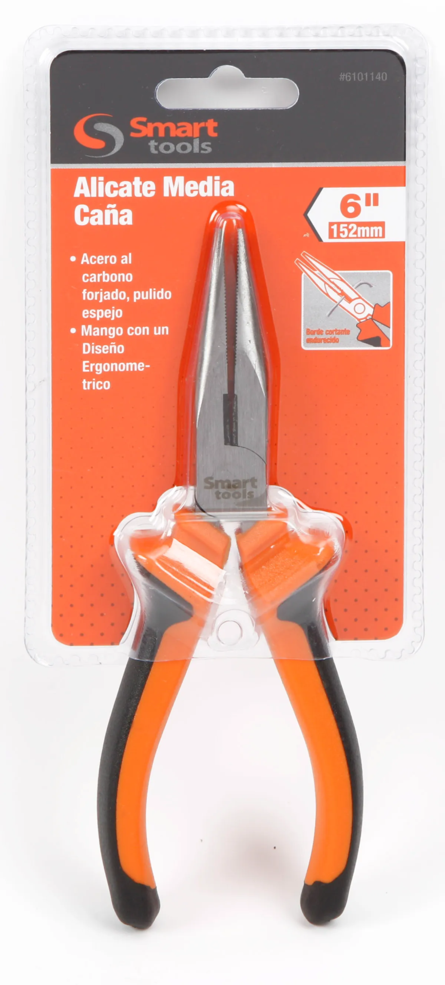 Alicate Punta 6" Pulido, Acero Carbono Mango Bima