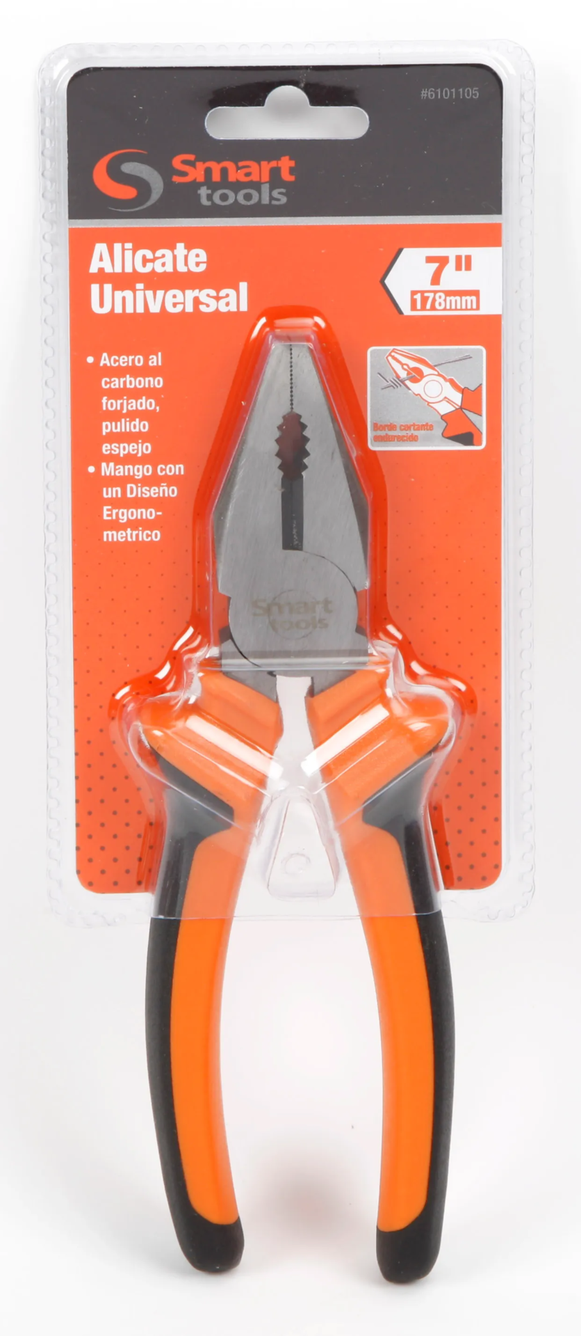 Alicate Universal 7" Pulido, Acero Carbono, Man
