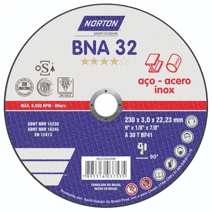 Disco Corte 4.1/2" #Bna-32 C/Plano (10119022) Norton