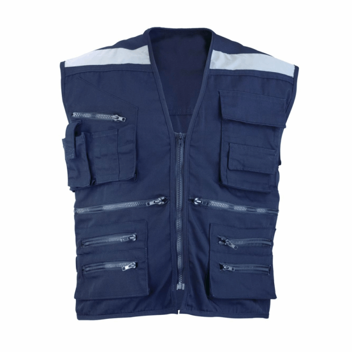 Chaleco Geólogo Poplín Azul Marino Talla XXL