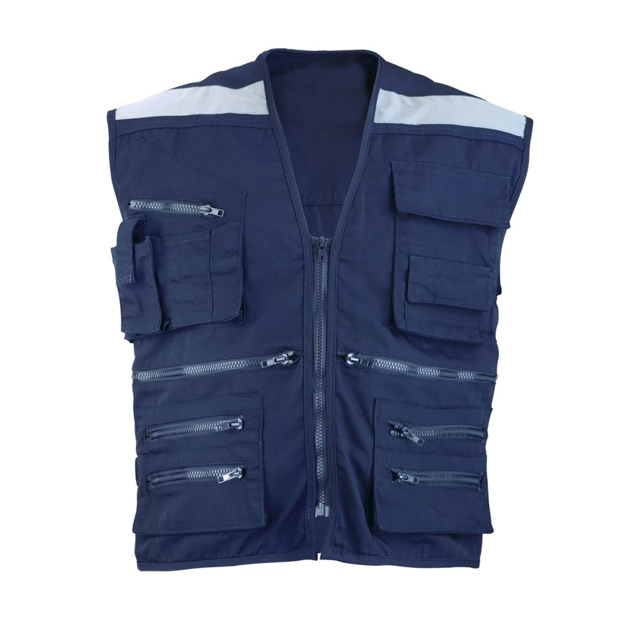 Chaleco Geólogo Poplín Azul Marino Talla XXL