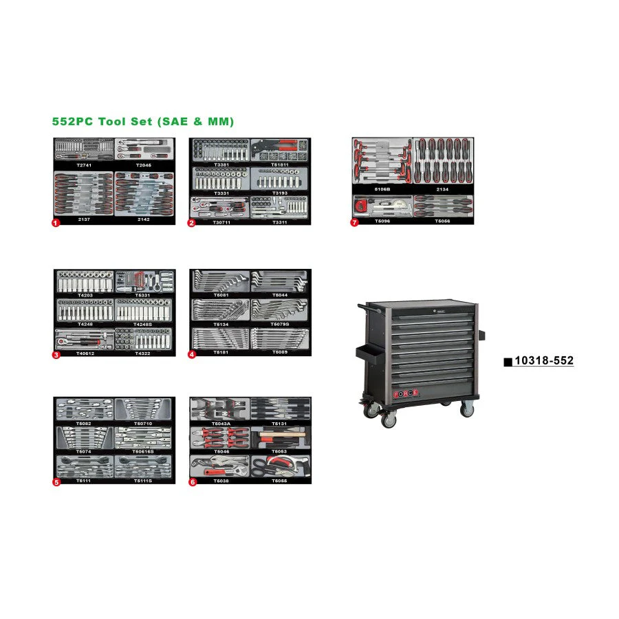 Caja de Herramienta Metálica  8 Gavetas, Mueble Modelo (10318-552) Force