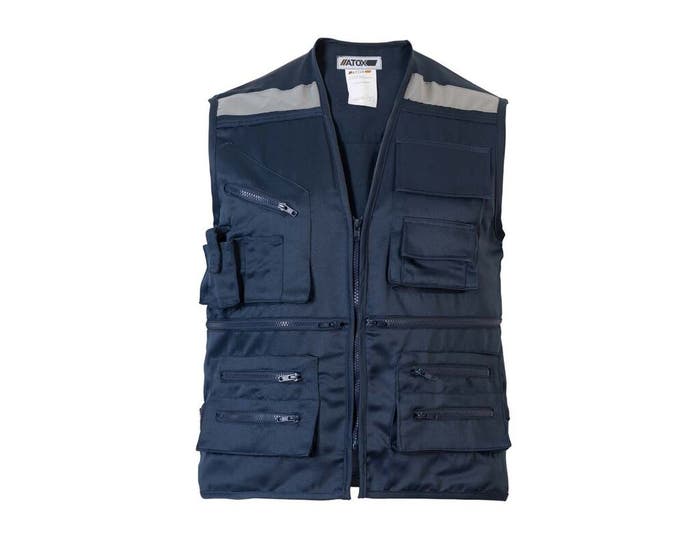 Chaleco Geólogo De Gabardina Azul
