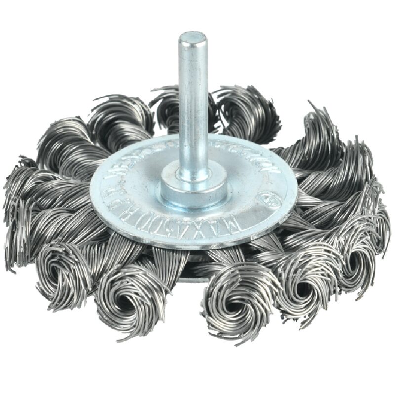 Grata Circular Acero Trenzado 3" C/Vastago