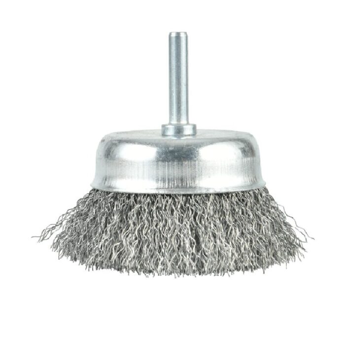 Grata Copa Conica Acero Ondulado 3" C/Vastago