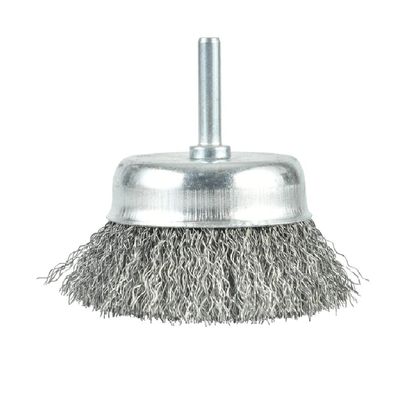 Grata Copa Conica Acero Ondulado 3" C/Vastago