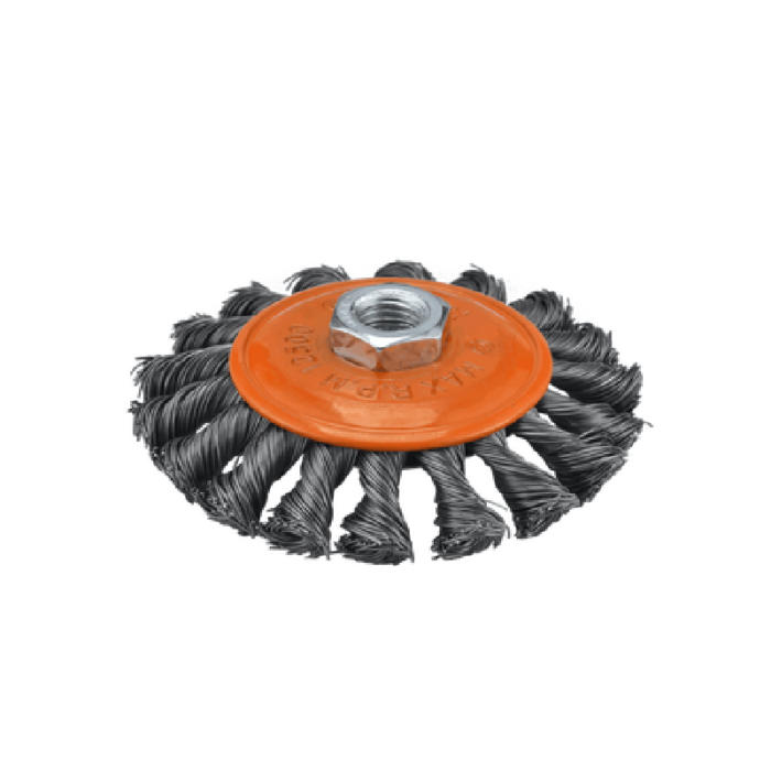 Grata Copa Plana Acero Trenzado 4" M14x2