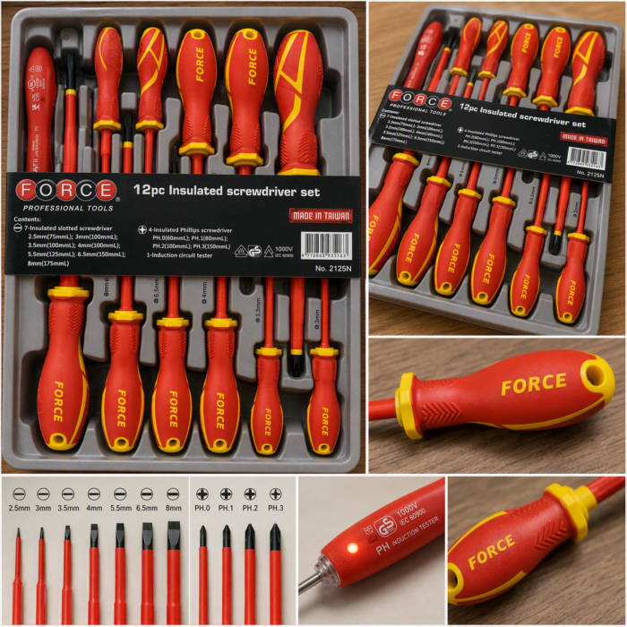 Juego De Destornilladores Aislados 1000V Force 2125N
