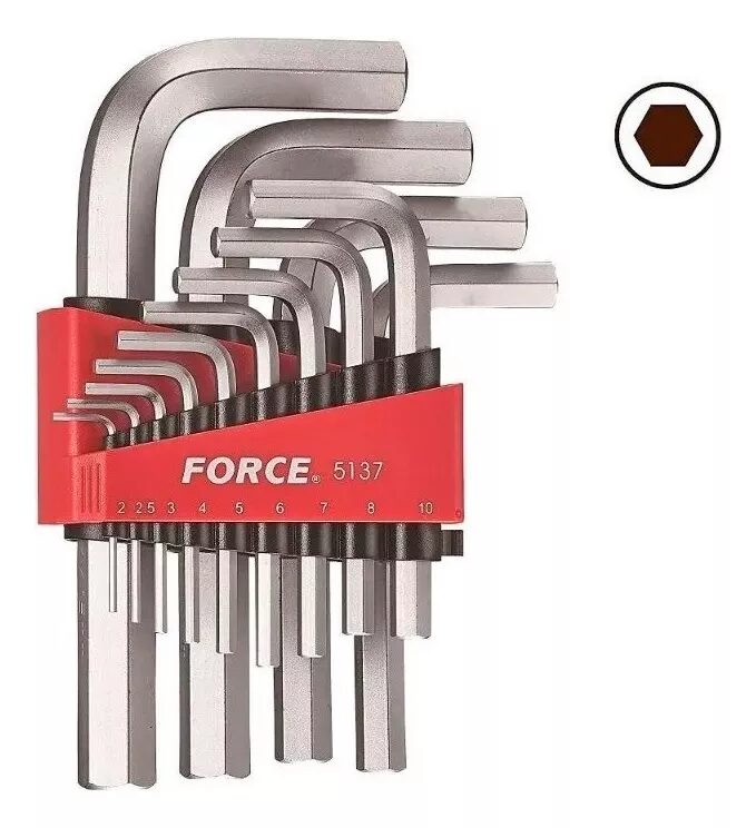 Juego De Llaves Allen 2.0-19 Mm. 13 Pzas. (5137) Force Jgo Llaves Allen 2.0-19 Mm. 13 Pzas. Force (5137)