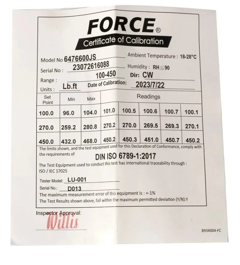 Llave Torque 3/4" De 100-600 Lb/Pie (6476800JS)