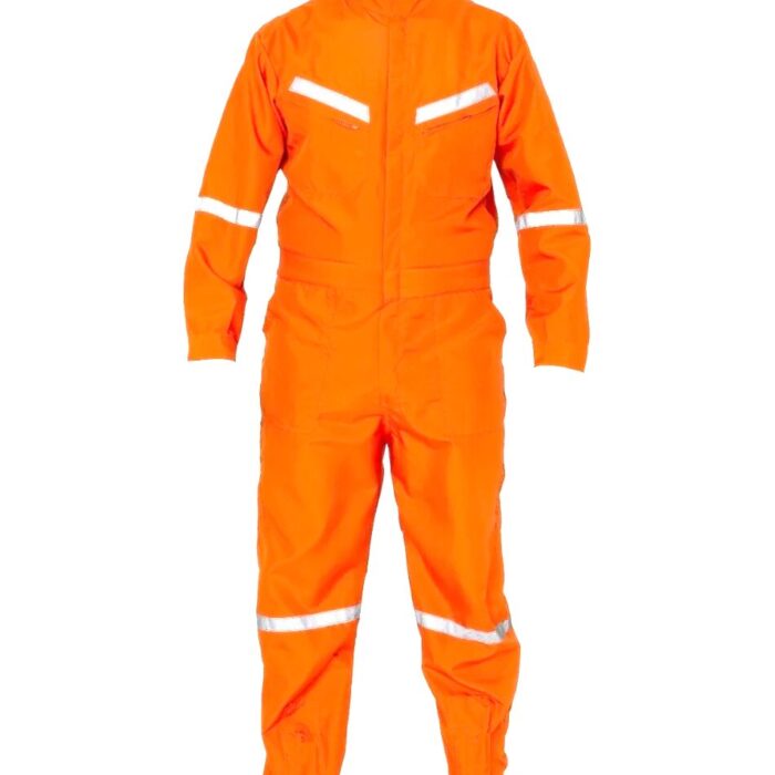 Overol Poplín Naranjo Con Reflectante Talla L