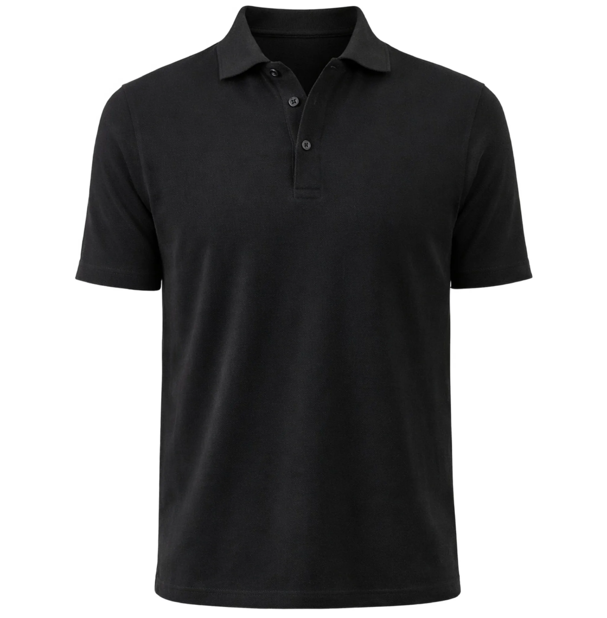 Polera Pique Manga Corta Negra T/Xl