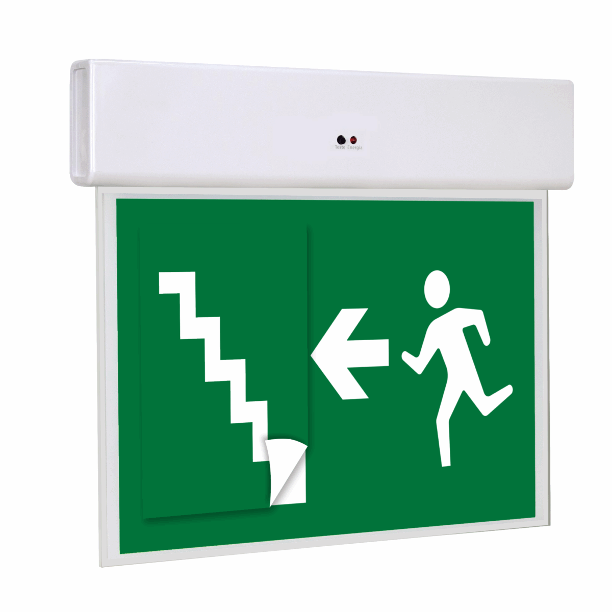 Señalética Salida De Emergencia Con Escalera