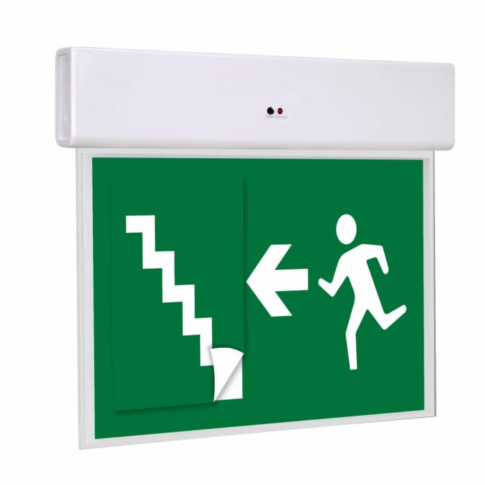 Señalética Salida De Emergencia Con Escalera
