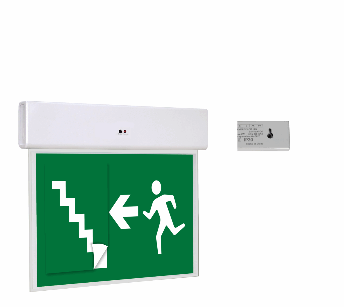 Señalética Salida De Emergencia Con Escalera