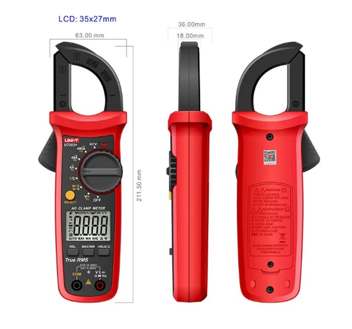 Ut202+ Uni-T Multitester Tenaza