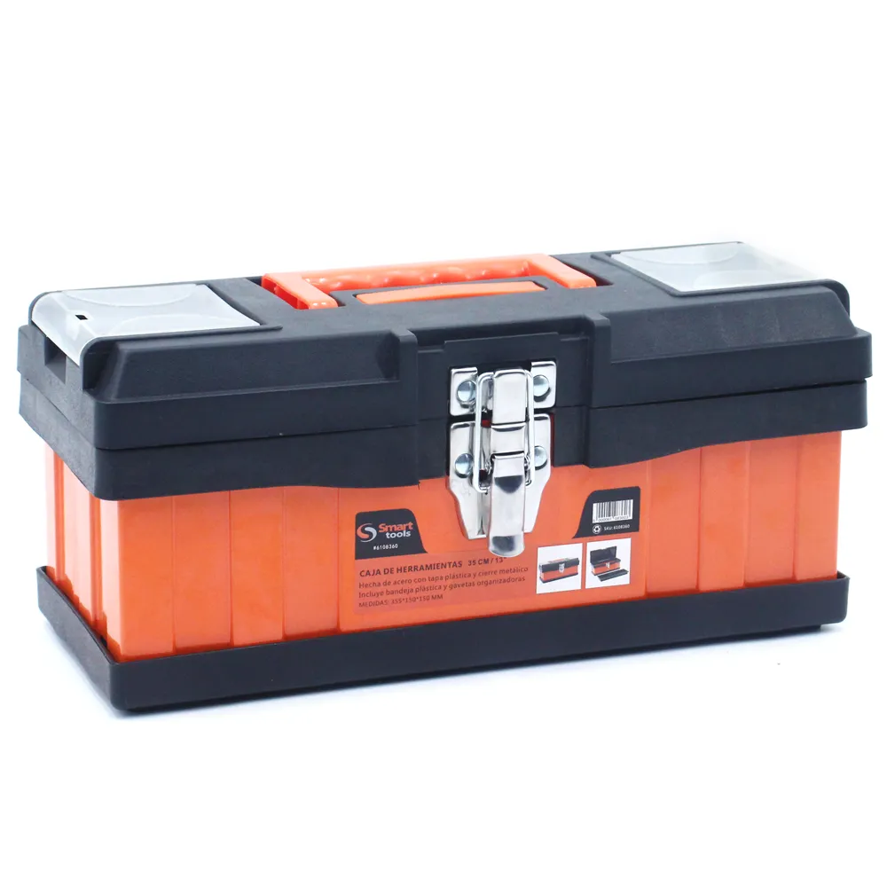 Caja Herramienta 13" Acero/Plastico Con Cierre Metálico