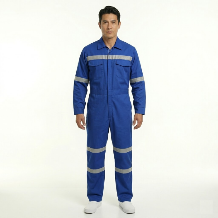 Overol Poplin Con Reflectantes Azul Rey T/Xxxl
