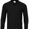 Polera Pique Manga Larga Negra T/M