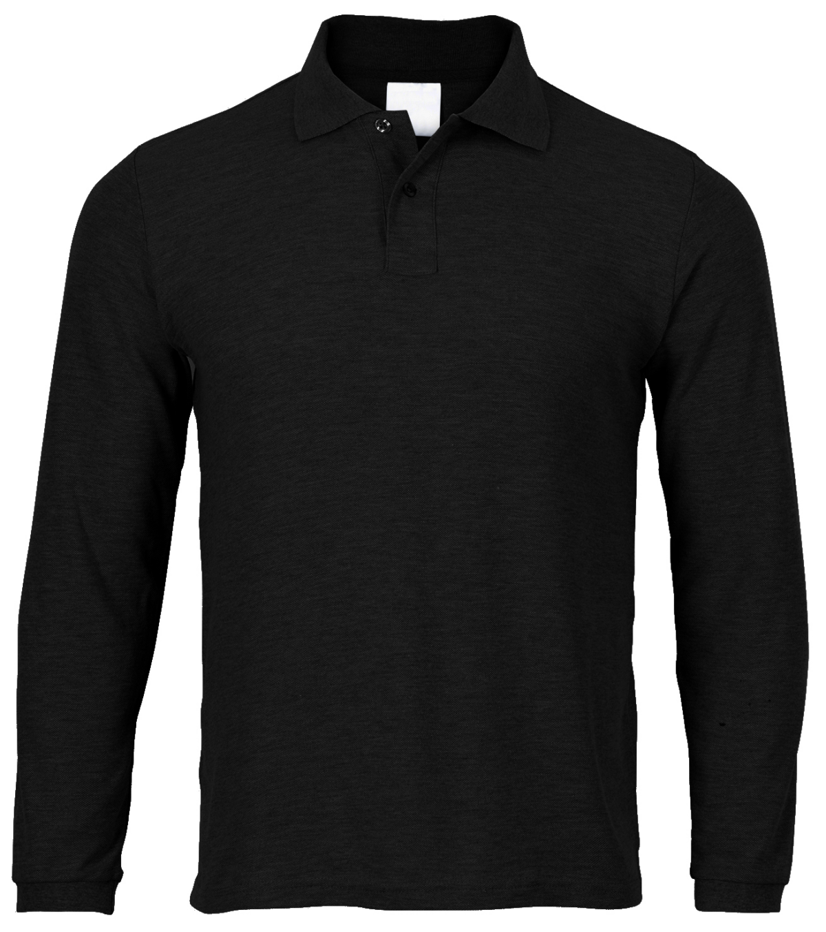 Polera Pique Manga Larga Negra T/M